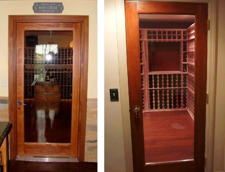 Click for a larger image! View this custom wooden wine cellar door.