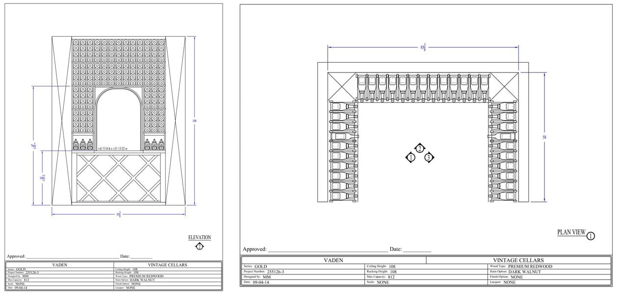 Click to see a larger image of the wine cellar design Click to see larger image!