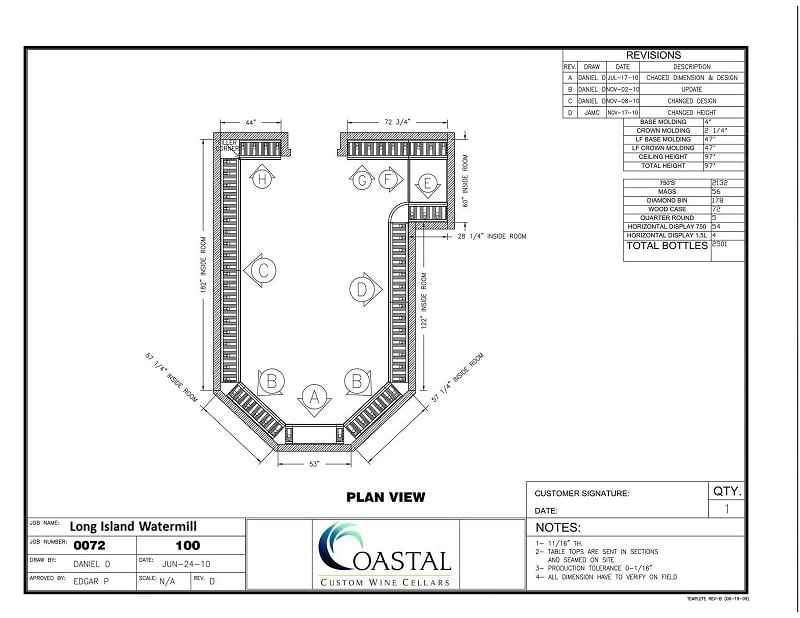 Overhead Plan View 3D Wine Cellar Las Vegas Project