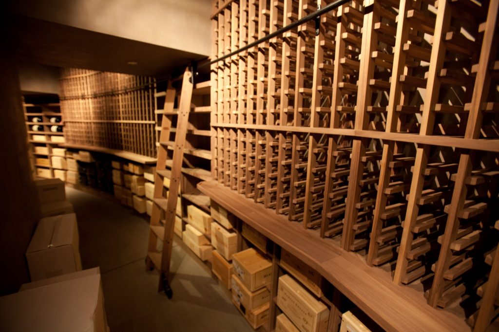 Commercial Custom Wine Cellar Design with Wooden Wine Racks by Las Vegas Nevada Experts