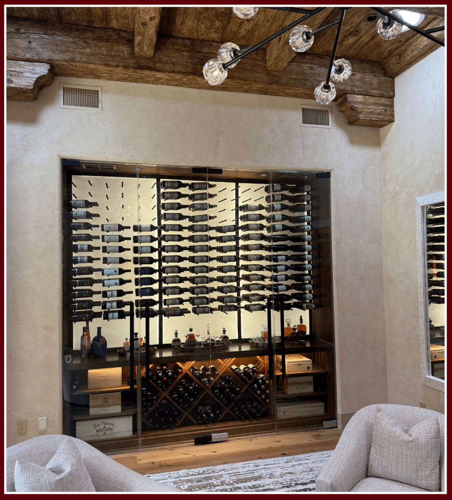 Modern Glass Wine Cellars in Las Vegas Frameless modern glass wine enclosures