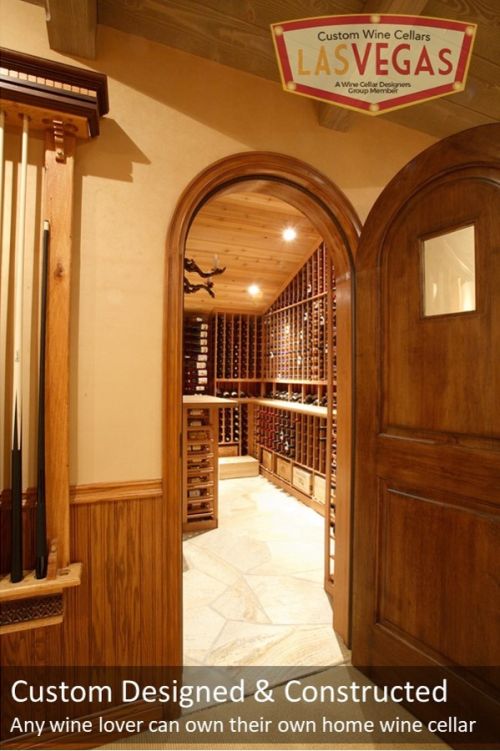 Traditional Arched Wine Cellar Wooden Door
