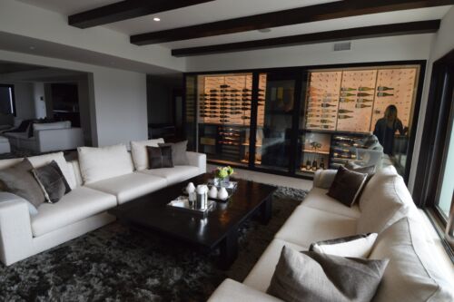 Modern Glass Wine Cellar Designs Henderson Nevada Residential Custom Backlit Room Feature Display
