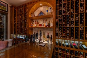 3 - Artistic Custom Wooden Wine Racks with Arch Display in Summerlin, Las Vegas