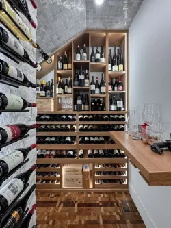 7 - Modern Design of Wooden Wine Racks with LED Lights