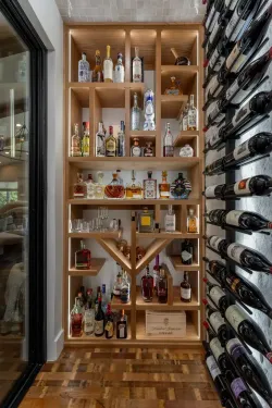 2 - Lacquer-Polished White-Rifted Oak Wine Racks for Residential Wine Cellars Las Vegas