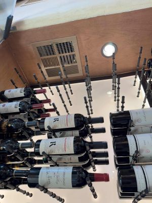 7 - Frameless Glass Wine Cellar with Metal Racking